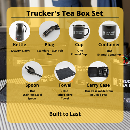 Trucker's Tea Box - 12V/ 24Volt Portable Tea & Coffee Making Kit *CLEARANCE